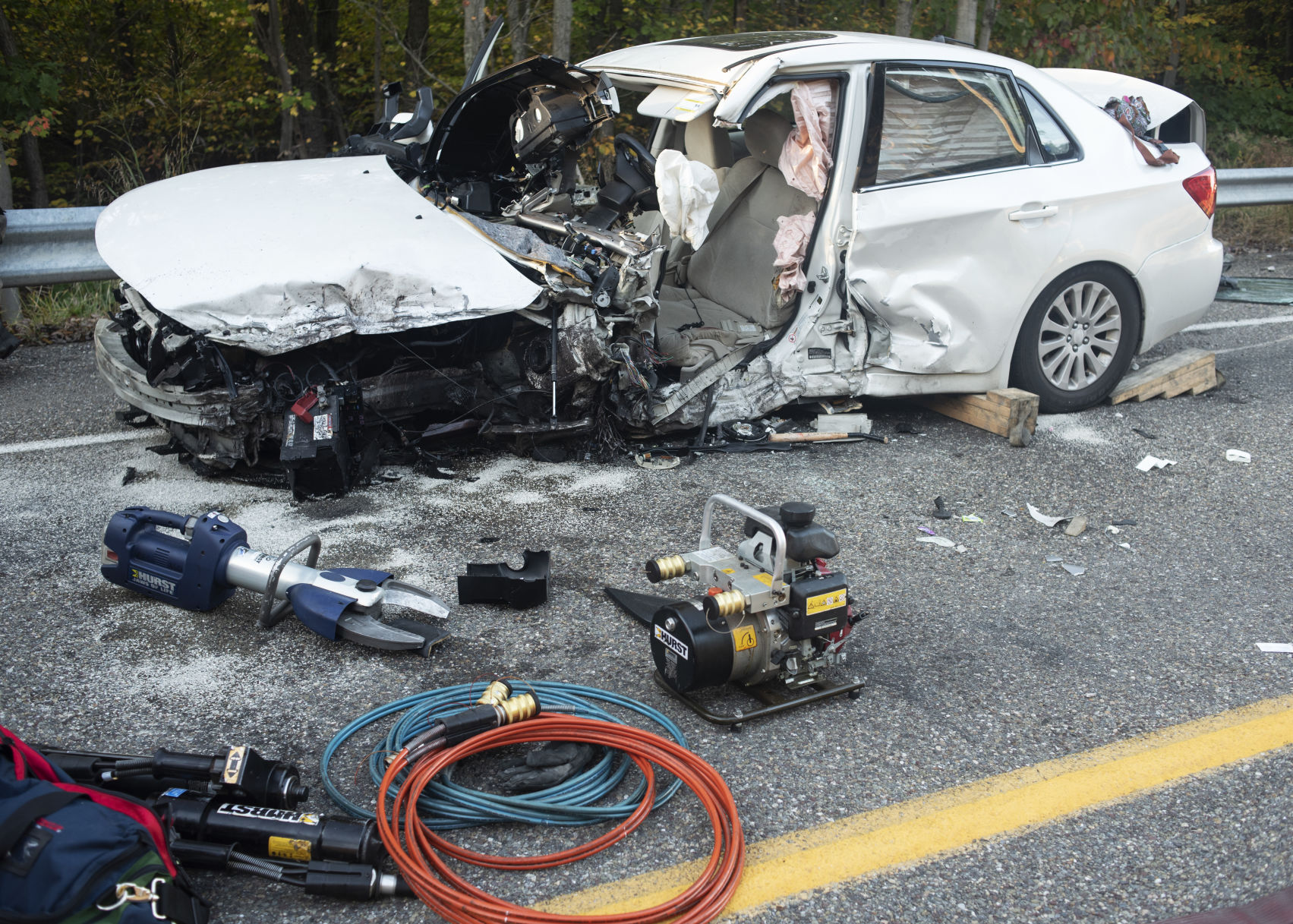 Violent two-vehicle crash